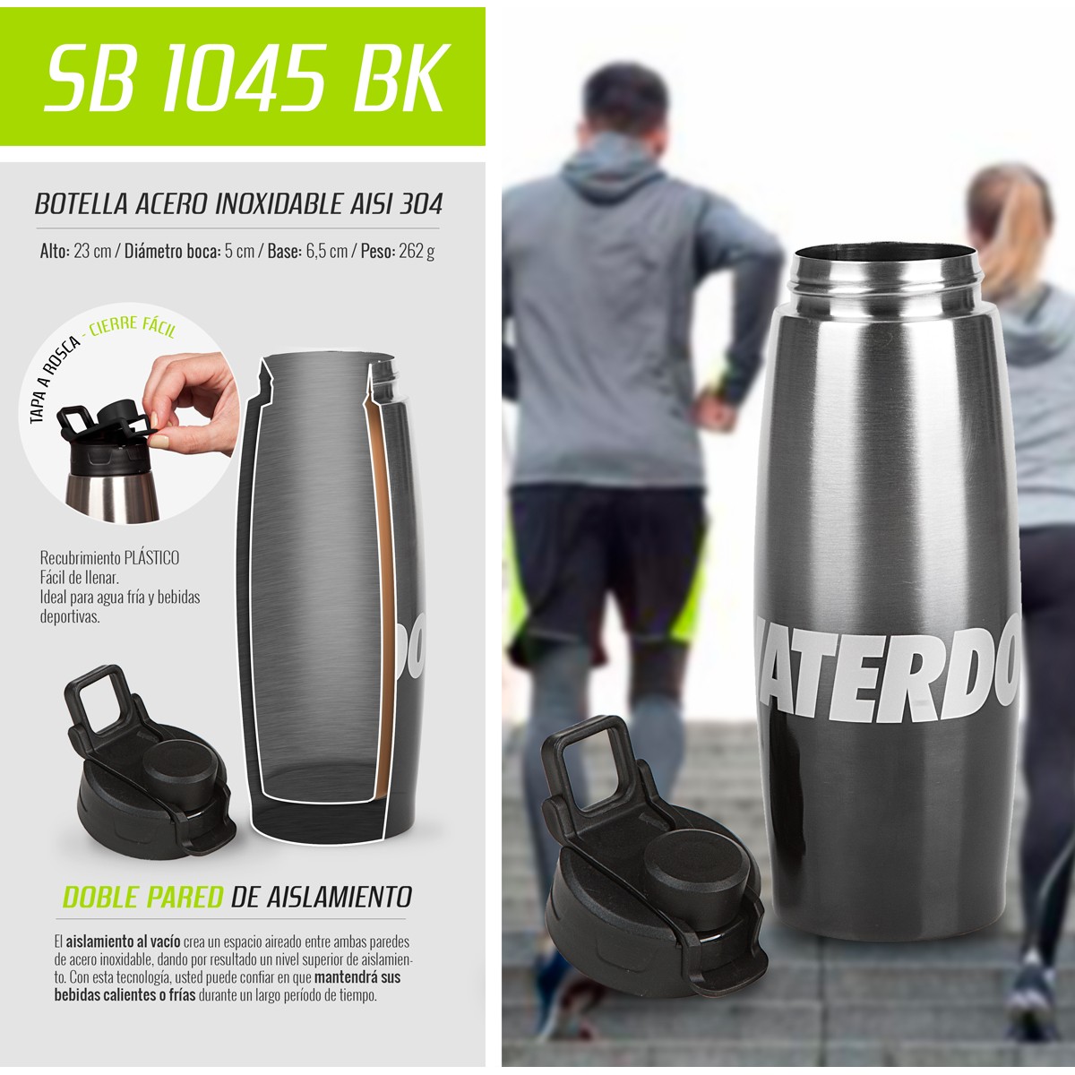 BOTELLAS ACERO INOXIDABLE WATERDOG 450CC